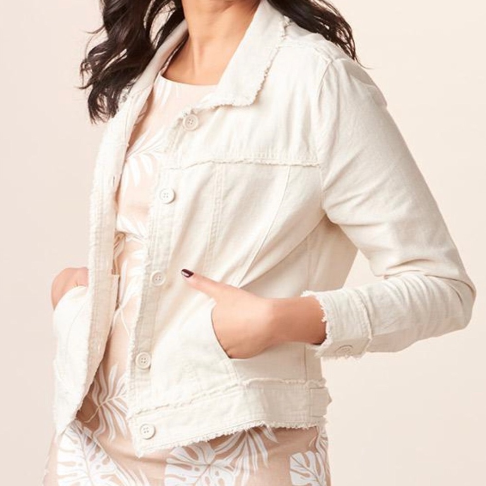 Charlie Paige Kahki Linen Jacket